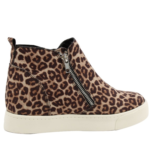 Oat Cheetah Hidden Wedge Rubber Sole Sneaker - Picture 6 of 8